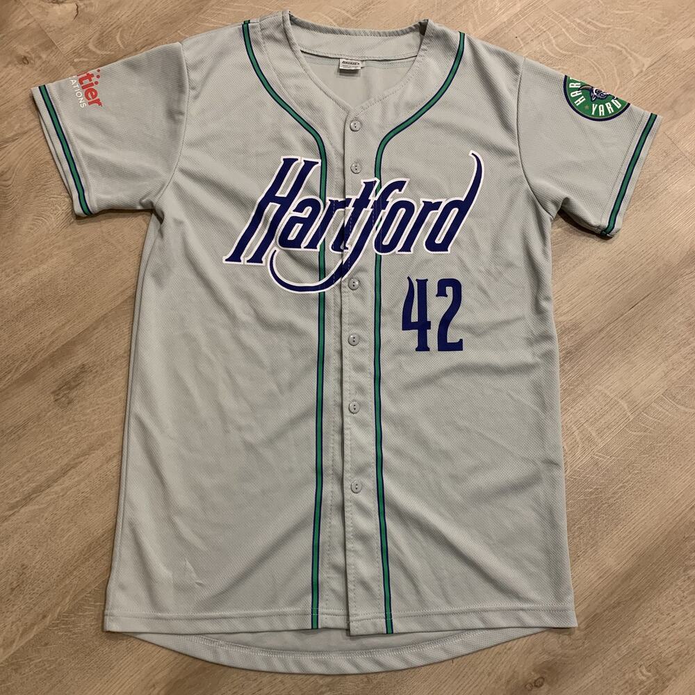Hartford Yard Goats MiLB Promotional SGA Baseball Jersey Youth Boys XL Gray #42